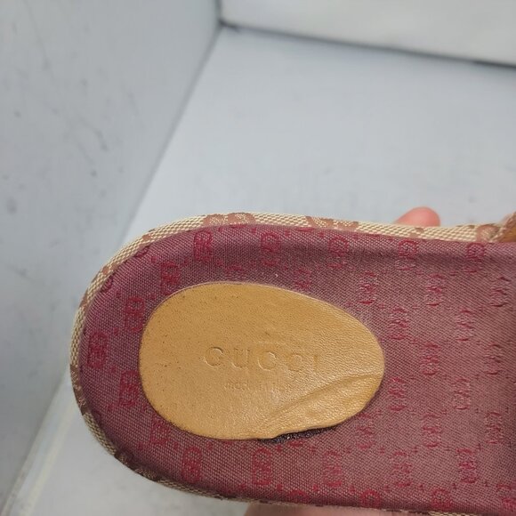 Gucci WOMENS Angelina GG Supreme Platform Brown Slide Sandal - Picture 7 of 12